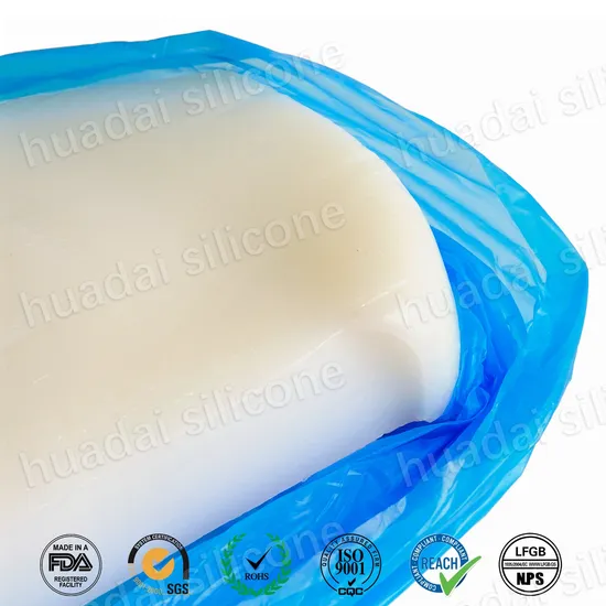 LFGB Food Grade Hardness 50 Shore a HD-6157p Htv Fumed Silicone Rubber for Extrusion Product and Compression Molding Parts