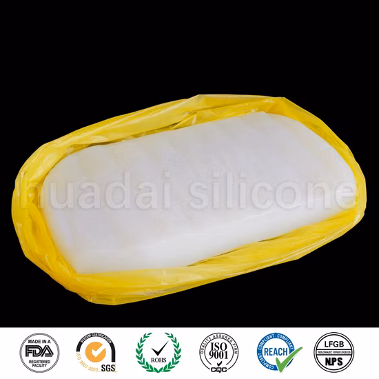 LFGB Food Grade Hardness 50 Shore a HD-6157p Htv Fumed Silicone Rubber for Extrusion Product and Compression Molding Parts